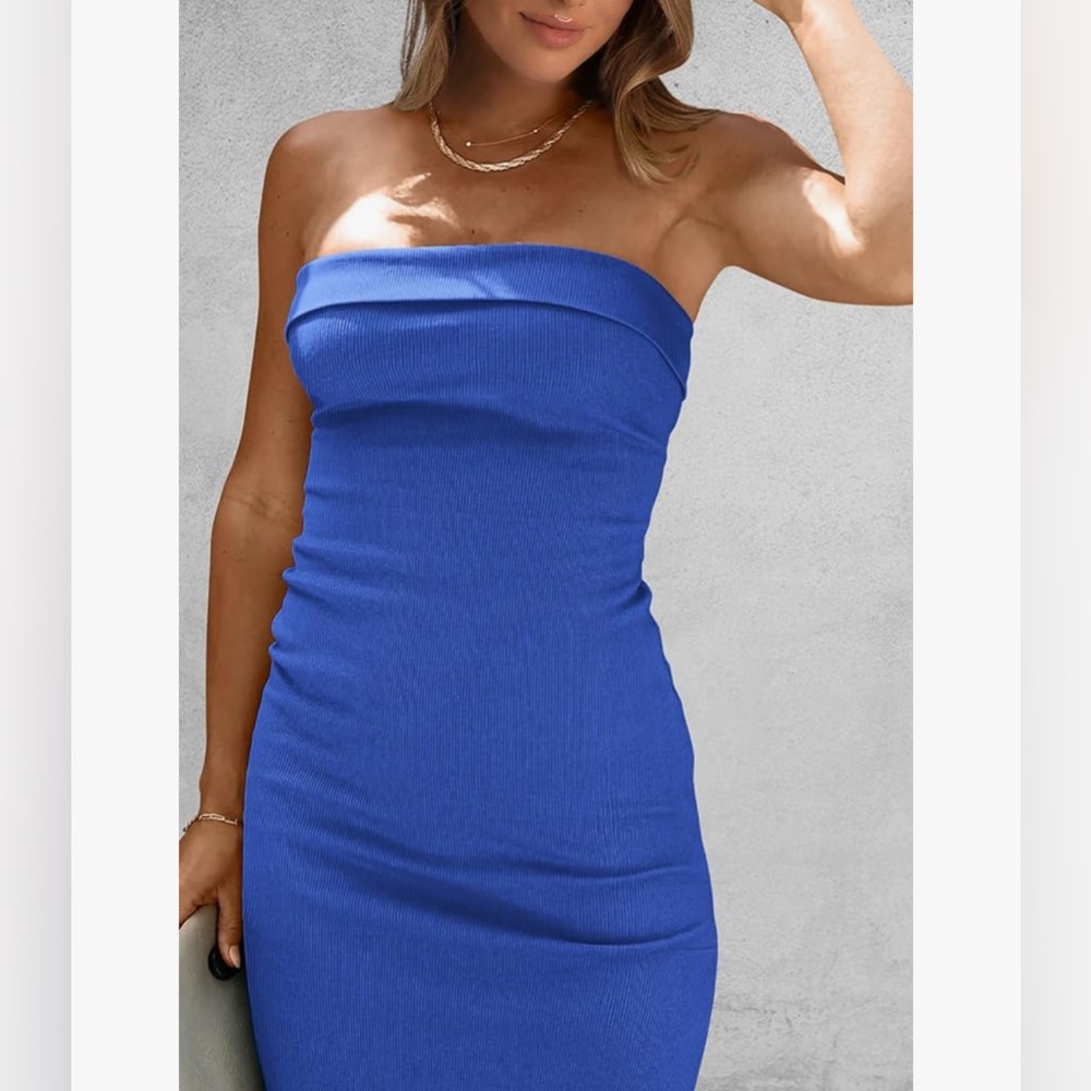 Prettygarden Strapless Ribbed Maxi Dress - Picture 2 of 3